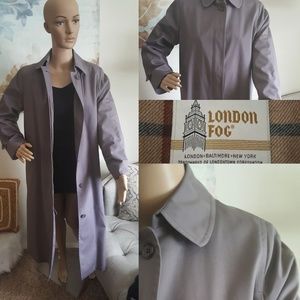 London Fog Gray long  Trench coat